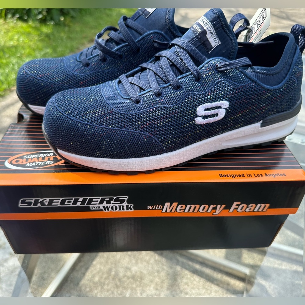 Skechers for Work Comp Toe Memory Foam Tennis Shoes